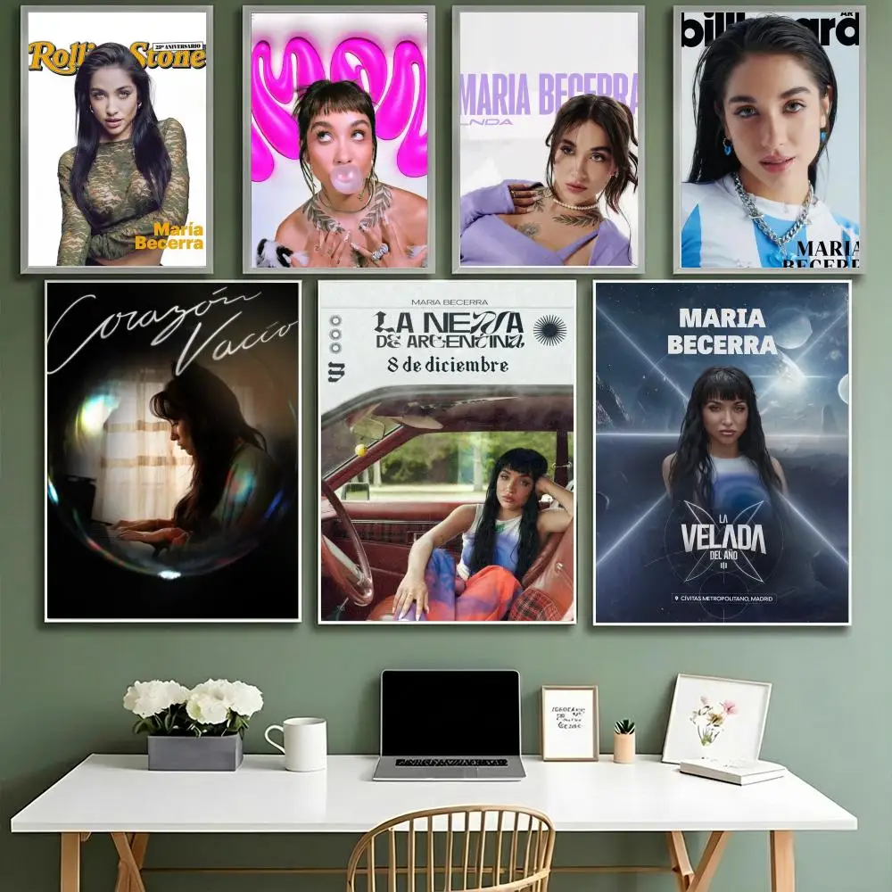 M-Maria Becerra SINGER Poster HD impermeable de alta dureza autoadhesivo decoración de pared Universal