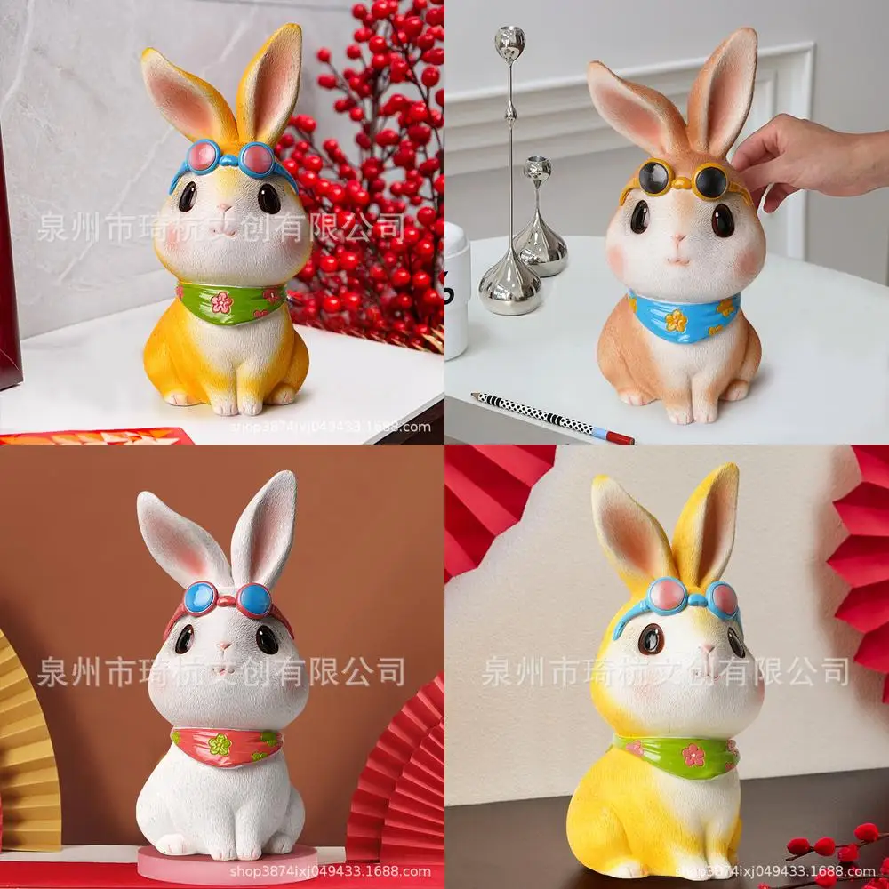 Cute Rabbit Piggy Bank One Way Deposit Children Birthday New Year Gift Home Decor Creative Desktop Decoration