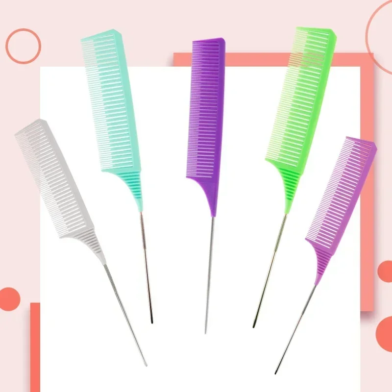 3pcs Hairbrush Hair Styling Combs Tailed Comb Set Coloring Dyeing Comb Salon Tool Sectioning Highlighting Weaving Cutting Comb