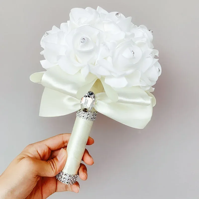 

Bridal bridesmaid Bouquet Wedding Foam Artificial Simulation Bouquet Pearl Wedding Supplies