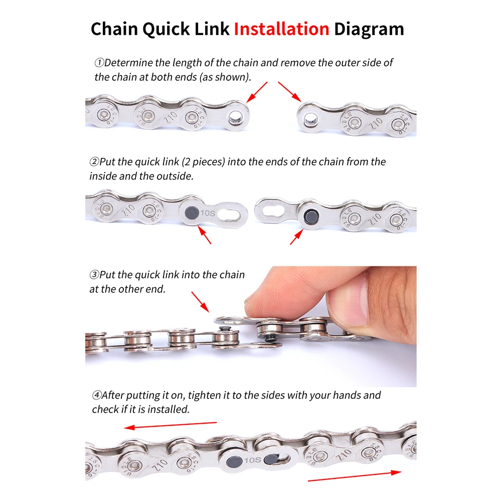 5 Set MTB Road Bike Chain Link Connector Lock Single/6/7/8/9/10/11/12 Speed Steel Bicycle Joint Magic Buckles