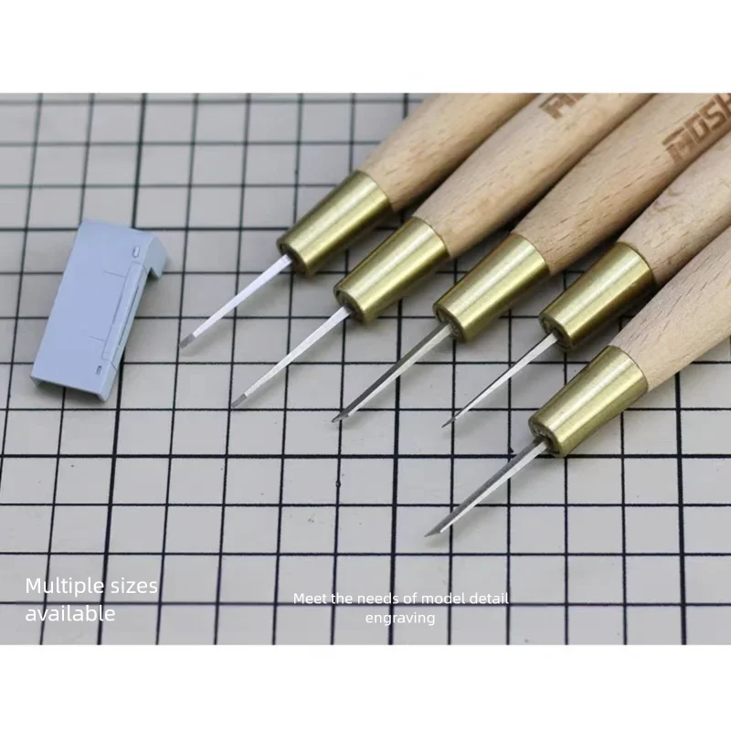 MOSHI MS064 0.15mm-0.6mm Model Carving Chisel Push Knife Precision Scribe Line Scoring Knife Hobby Model Making DIY Tools