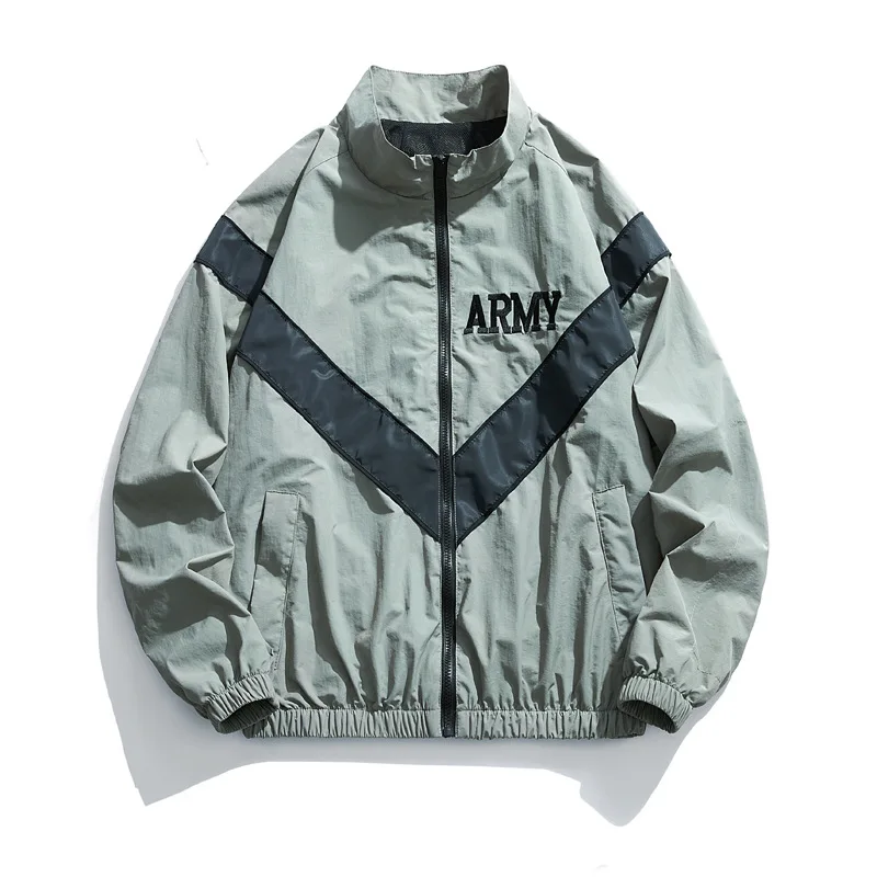 Over sized US Army Improved Physical Fitness Uniform Reflective PT Jacket Windproof Water Resistant Outwear IPFU Training Jacket