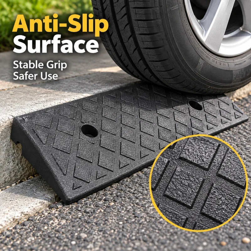 30mm Plastic Curb Ramp Non-Slip Threshold Wedge for Car Bicycle Wheelchair, 1/2/3/4PCS Driveway Kerb Access Smooth Transition