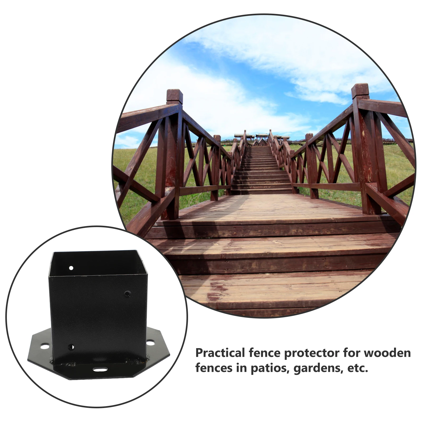 

4x4 Post Base Cover Black Square Railing Bracket Fence Anchors Bases Floor Flange Protective Sleeve Outdoor Garden Farm Deck