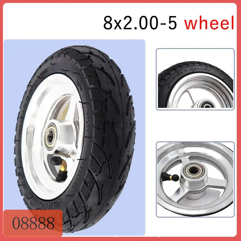 

Бескамерная вакуумная шина 8x2.00-5 с дисками из алюминиевого сплава для электросамокатов Kugoo S3 S2 S1 C3, карманных байков, инвалидных колясок
