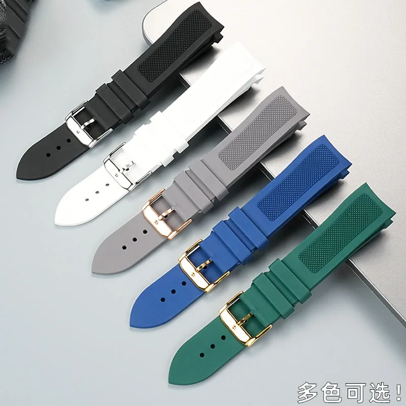 アーク型フッ素ゴムストラップティソ腕時計 1853 T41 リロック機械式スポーツ防水ゴムブラックブルー時計ストラップ 19 ミリメートル