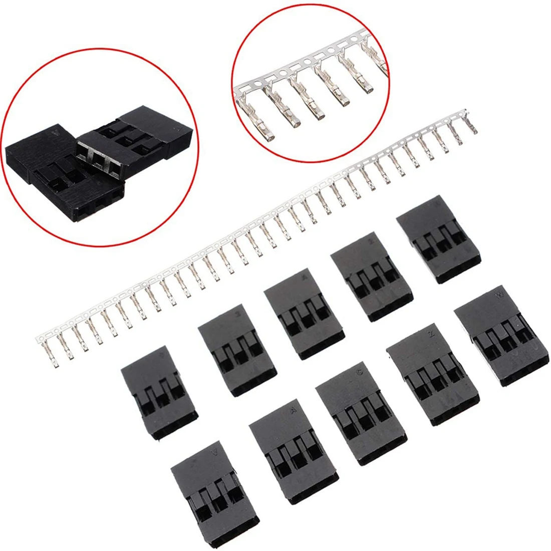 HOT 620 buah konektor Dupont 2.54mm, kabel Jumper Dupont kawat Header Pin Kit perumahan, konektor Terminal Pin pria + wanita