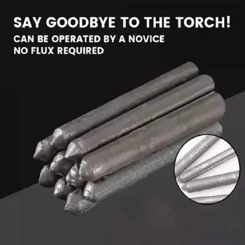 6 個粉末入りアルミニウム溶接棒アルミニウム低温溶接棒ろう付け低温ロッドはんだはんだ粉末不要