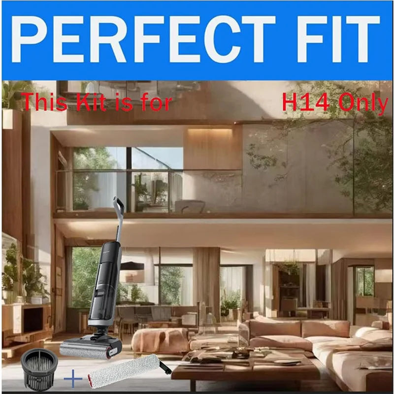 ABGH-Replacement Parts For Dreame H14 Cordless Wet Dry Vacuum Includes Roller Brush Filter Spare Parts