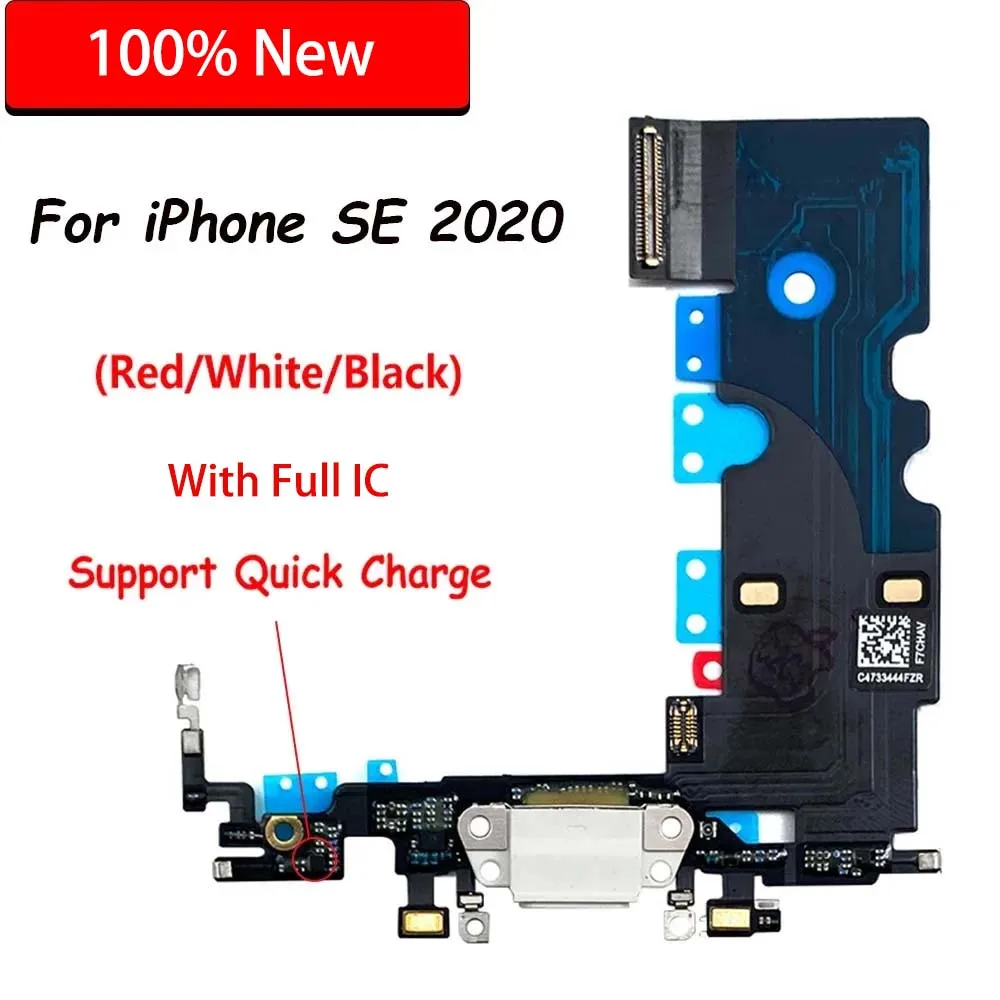 100% New For Iphone Se 2020 Dock Connector Micro USB Charger Charging Port Flex Cable Microphone Board