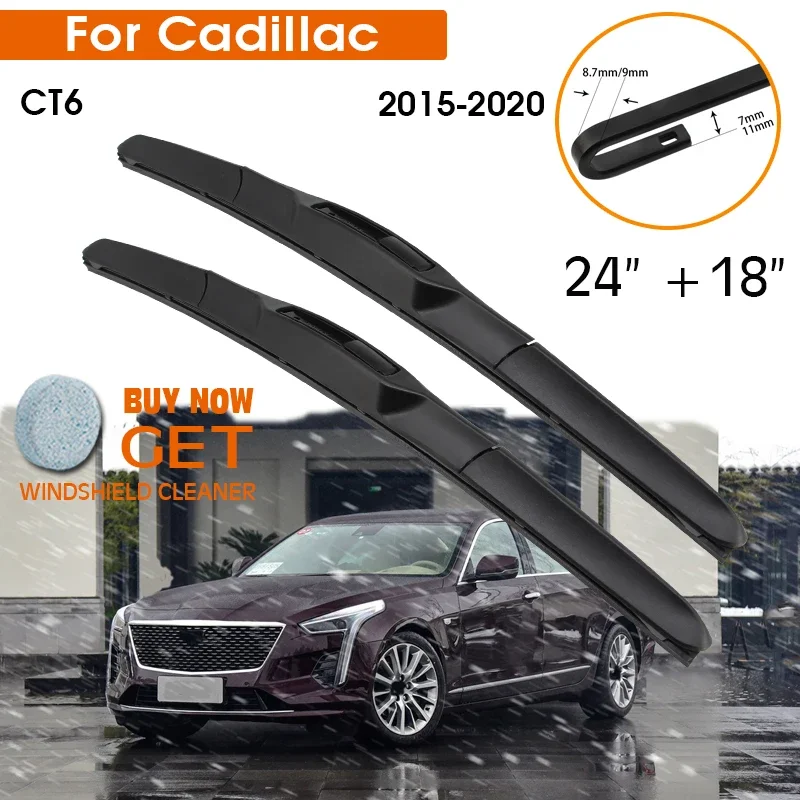 

Автомобильный дворник для Cadillac CT6 2015-2020, резиновый силиконовый сменный стержень для лобового стекла, 24 "+ 18" с левым рулем и правым рулем, автоаксессуары