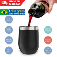Custom Name 12OZ  Wine Cup Thermos Beer Mug Stainless Steel Coffee Bottle Vacuum Insulation Wine Tumblers with Lid 350ml