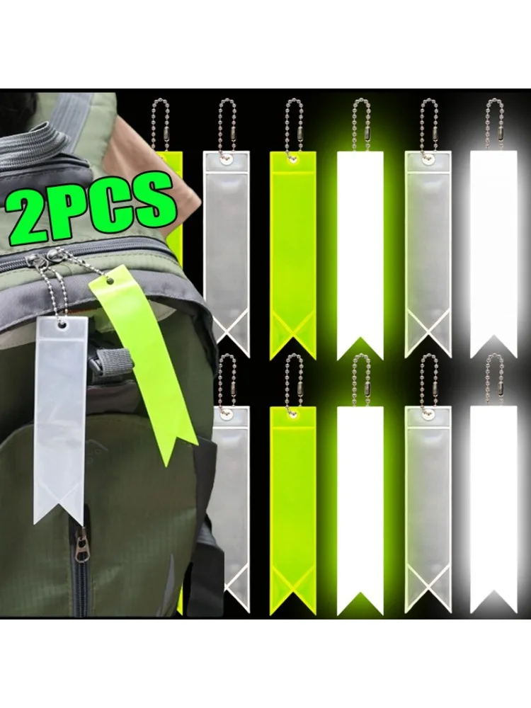AliExpress Reflector with Chains Reflective Keychain PVC Reflective Pendant Kids Reflector Pendant for School Bag Cycling Backpack 2pcs
