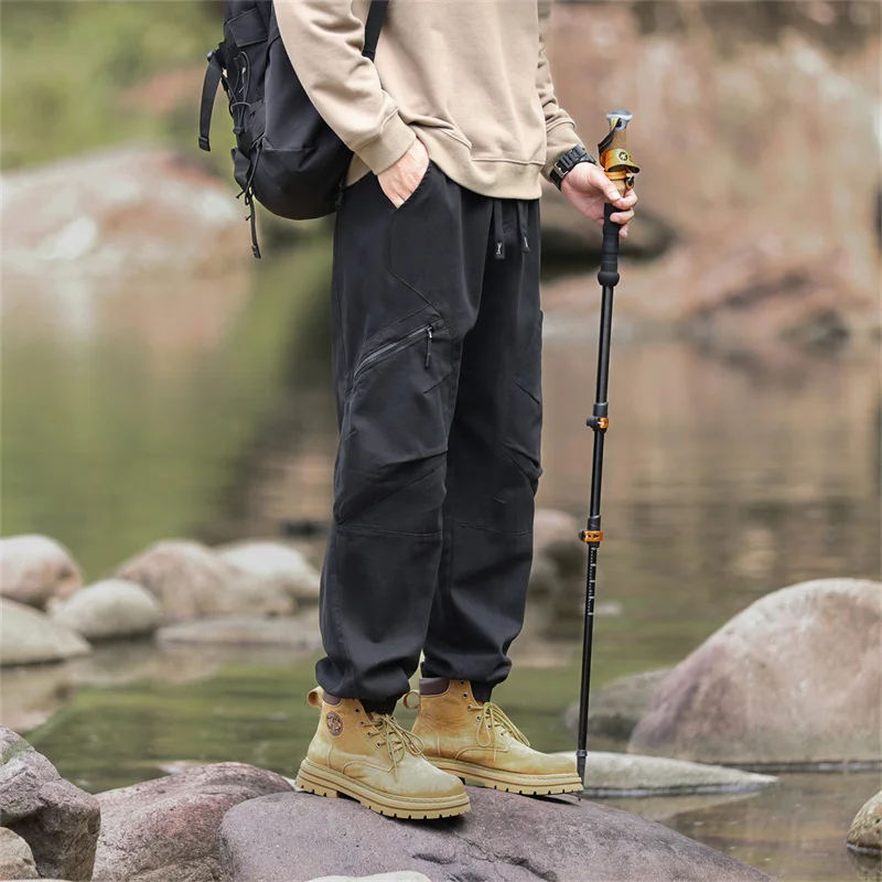 Autumn Loose Cargo Pants Men's Outdoor Sports Japanese Trendy Multi-Pocket Outdoor Casual Versatile Ankle-Banded Pants Children