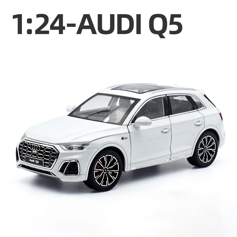 1:24 AUDI Q5 SUV 2022 Alloy Diecasts & Toy Vehicles Metal Toy Car Model Sound And Light Pull Back Collection Kids Toy