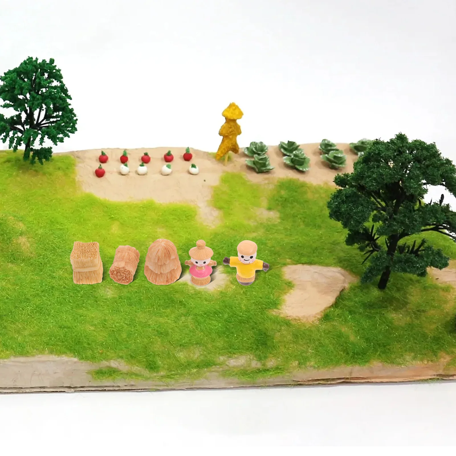 

10pcs Miniature Hayrick Decor For Dollhouse Farmhouse Scene Mini Garden Layout Ornament Resin Craft Micro Landscape Mini Farm