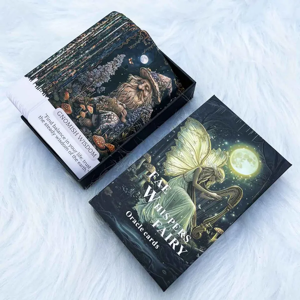 Fae Whispers Fairy Oracle Cards Set, 54 Tarot Cards Enhance Your
