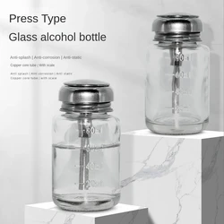 Thickened Glass Press Type Alcohol Bottle Washing Plate Water Eraser Water Acetone Bottle Corrosion Resistant Nail Polish Remove