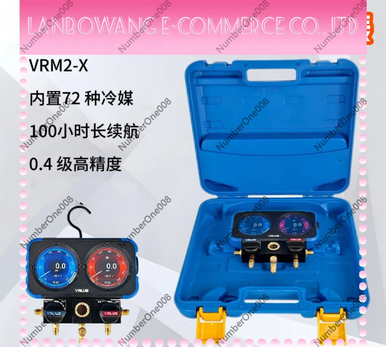 Digital Manifold Gauge HVAC Refrigerant Charging Dual Display for AC Unit