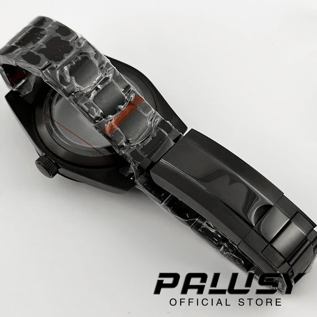 39 مللي متر أسود 24 ساعة GMT الصلب الحافة ساعة الحال بالنسبة NH34 NH35 NH36 ETA2824 حركة الياقوت الزجاج اكسبلورر الساعات اكسسوارات