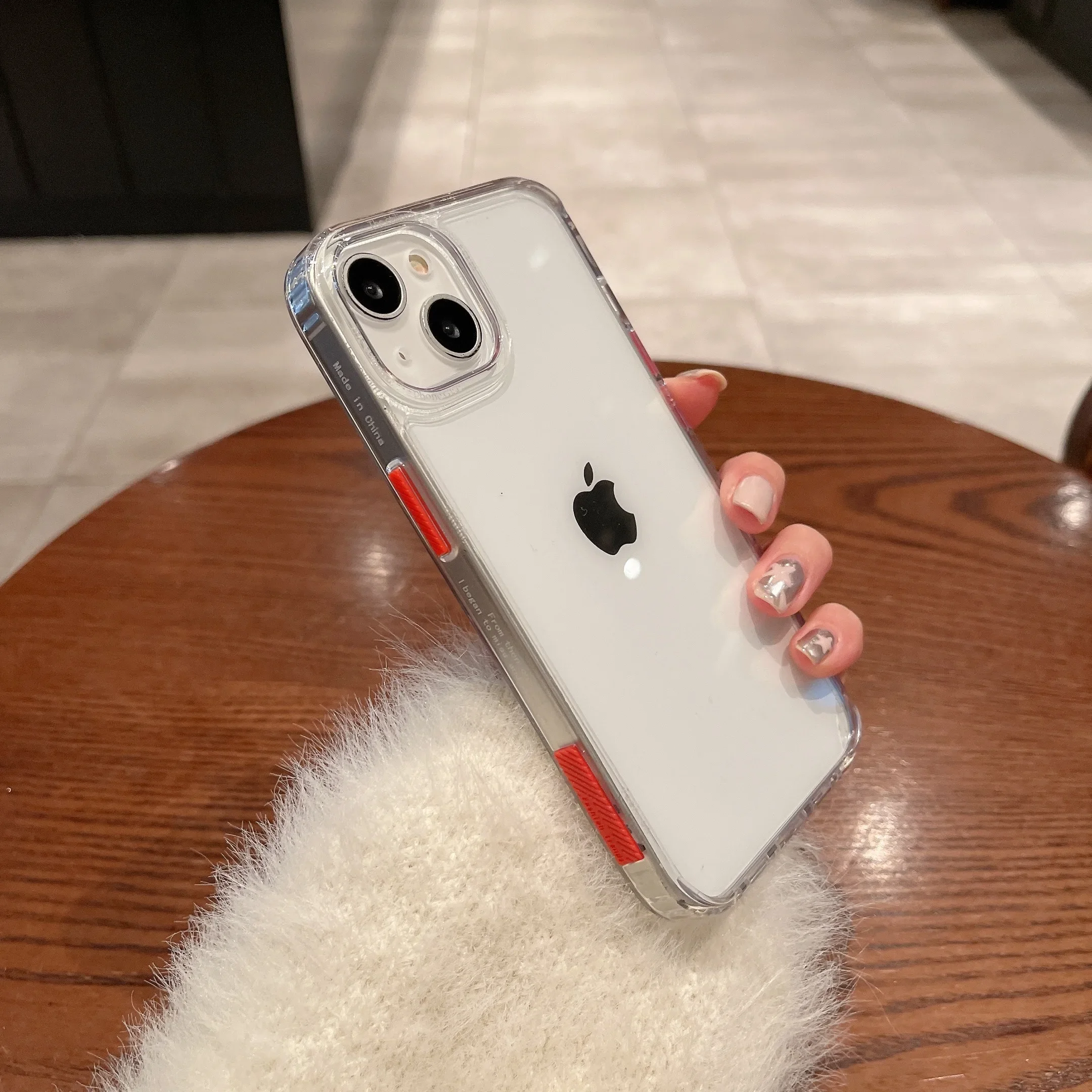 Phone Case for iPhone 15 14 13 Pro Max Plus Cases Soft Bumper Shockproof Clear Transparent Purple Hard Back Cover