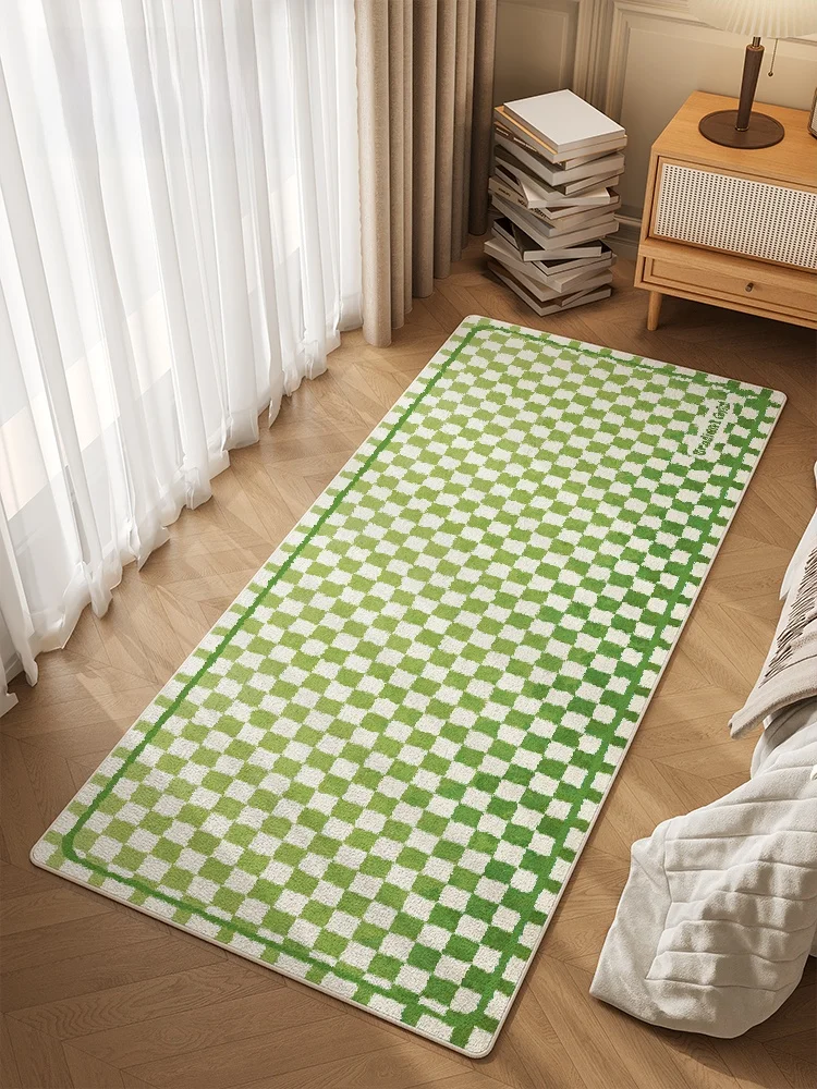 Retro Plaid Trendy Bedroom Carpet Sofa Coffee Table Home Luxury High End Coat Closet Mirror Anti Slip Bedside Blanket