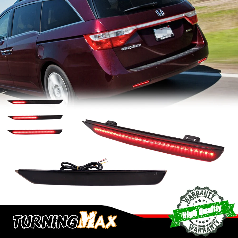 

2 шт. красные/копченые линзы, отражатель заднего бампера, светодиодные задние стоп-сигналы для Honda Odyssey 2011-2017 гг.