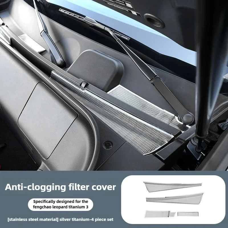 Front Engine Hood Insect Net For BYD  Leopard Titanium 3 2025  Air intake Anti-blocking Protector Auto Modification Accessories