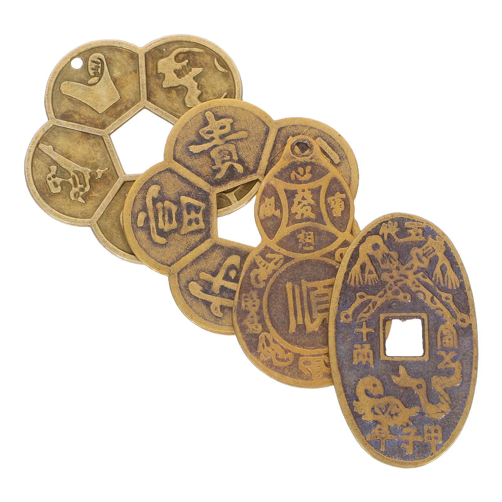 

4 шт. Фэн-шуй: Традиционный китайский латунный амулет для декоративного и гадательного использования