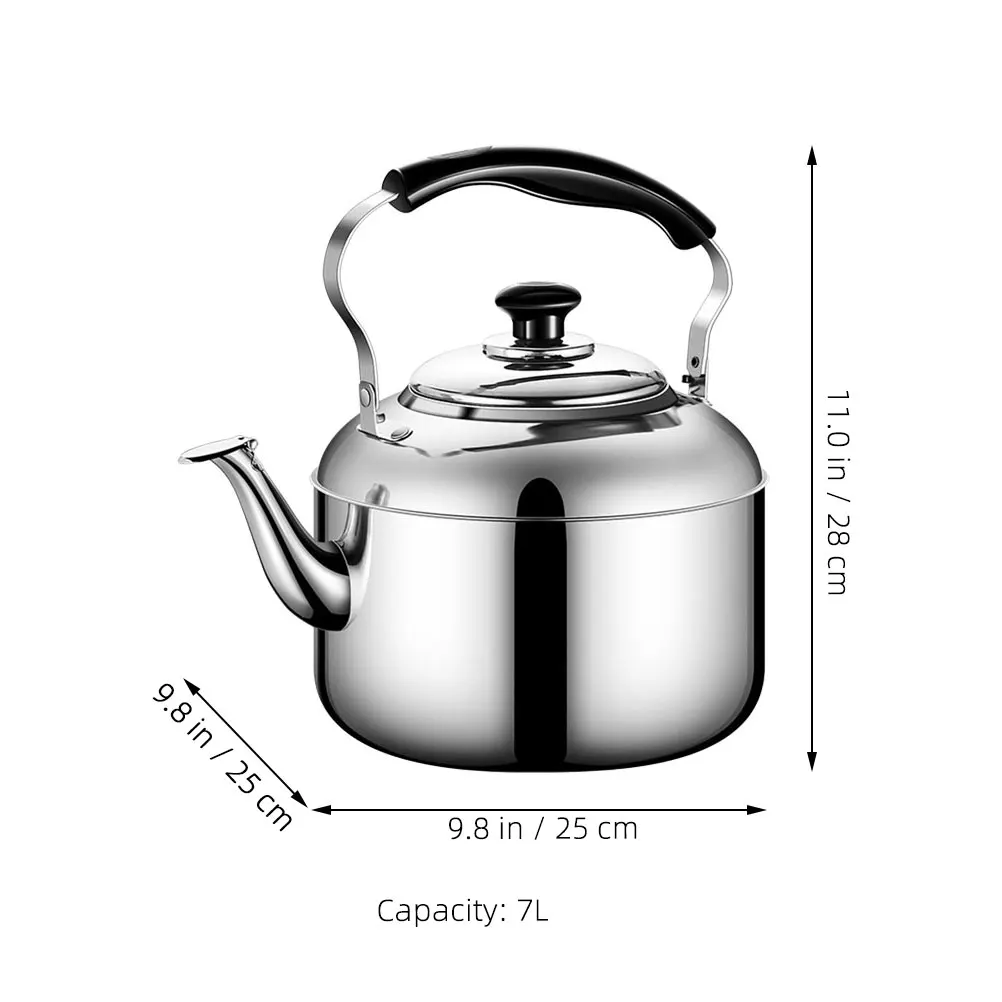 7L Whistling Tea Kettle Teapot Stainless Steel Whistling Tea Pot Metal Stovetop Teapot for Stovetop Induction Stove Top