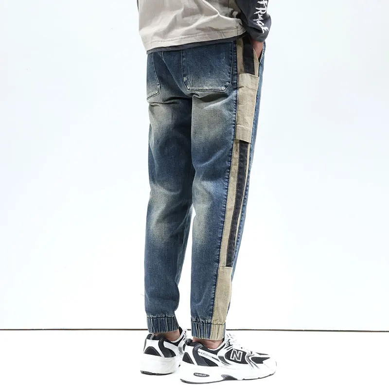 Pantaloni Jogger Jeans da uomo vestibilità ampia elastico in vita Streetwear pantaloni Harem maschili Patchwork moda Desinger pantaloni da uomo stile Kpop