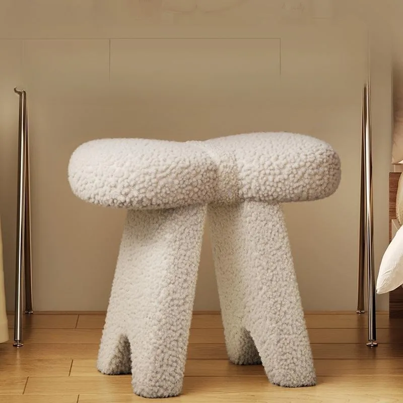 1Pc dressing stool, bow makeup stool, modern dressing stool, dressing table chair, white bedroom, modern simple home view 5