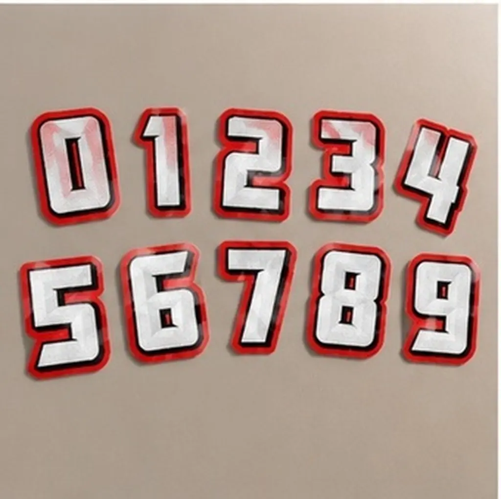 10Pcs Number Stickers for Football Baseball Softball Hockey Helmets Decorative Sports Decals Removable No Residue