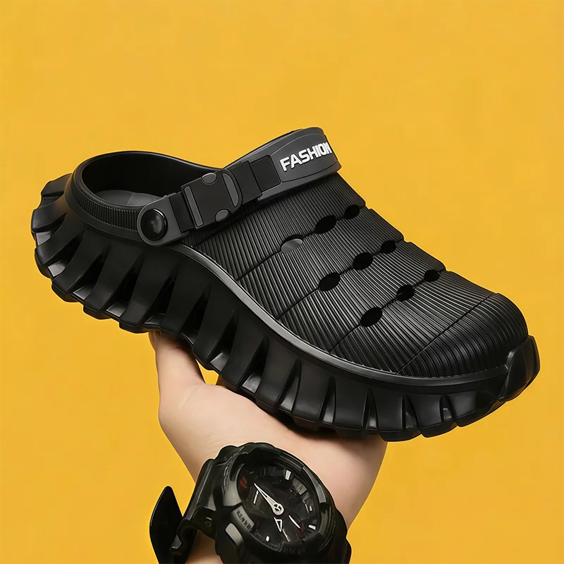 

New Men's Slippers Massage Sandal Garden Shoes Soft Thick Sole Outdoor Beach Sandals Male Casual Indoor Flip Flops Home Clogs