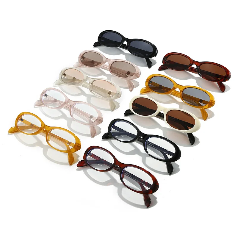 2025 أزياء بسيطة مصمم النظارات الشمسية البيضاوية لؤلؤة جديدة #4