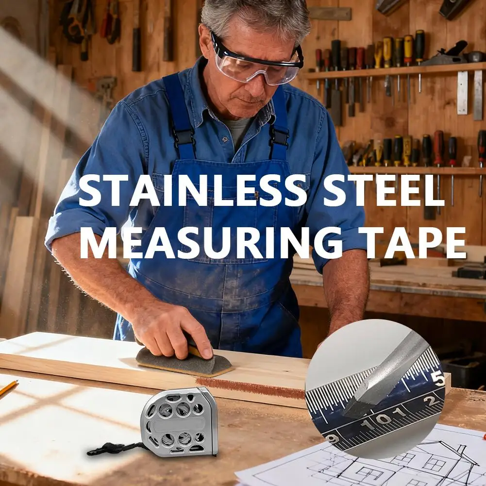 

Выдвижная магнитная полая рулетка премиум-класса для электриков, плотников - антикоррозионный инструмент из нержавеющей стали в подарок J0G4