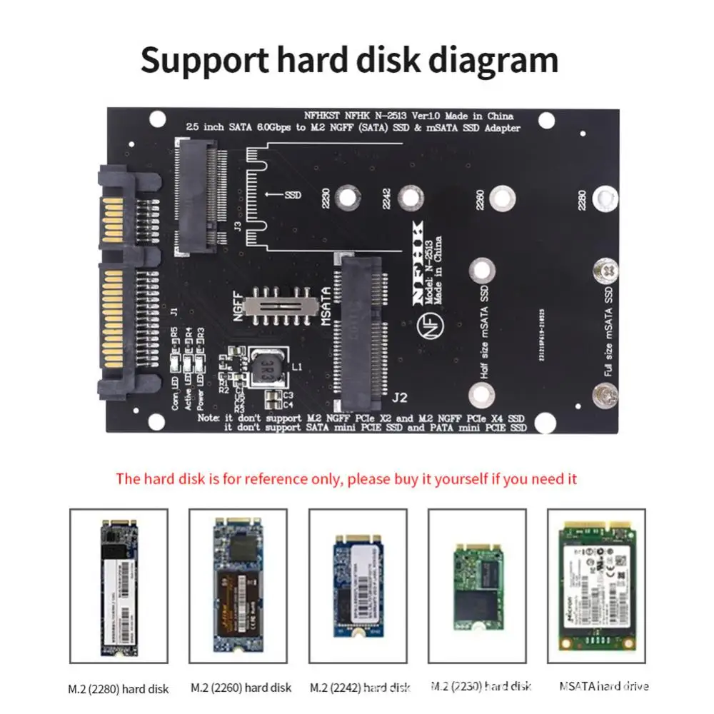 Convertisseur adaptateur M.2 SSD vers SATA NVMe M.2 NGFF SSD vers SFF-8639 2,5"