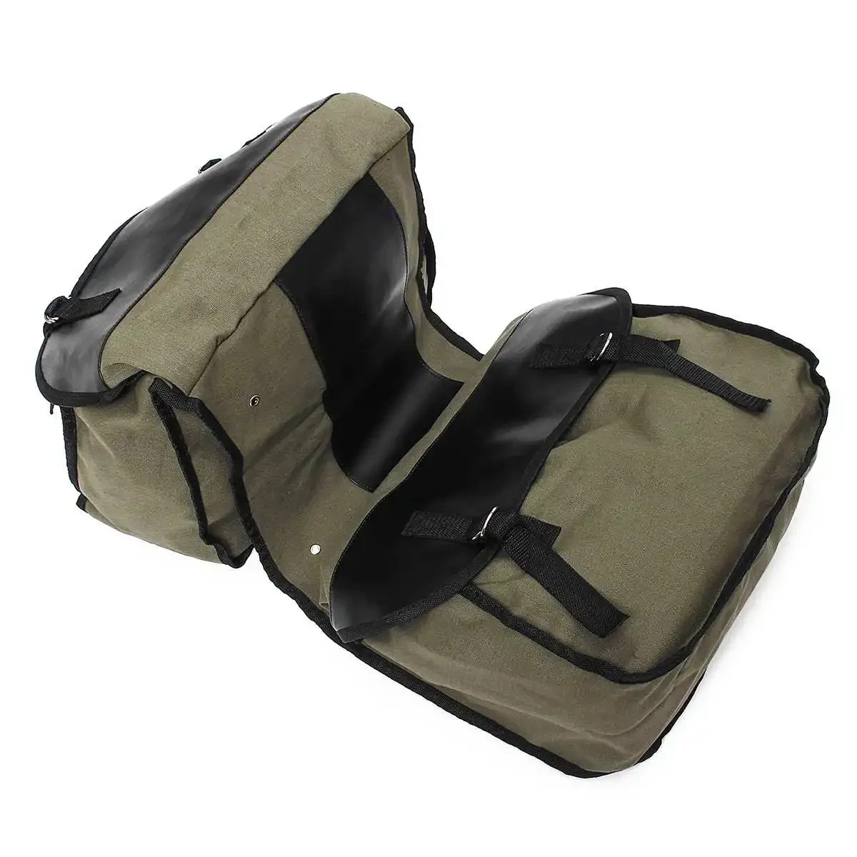 

26L Army Green Canvas Motorcycle Saddle Bags Equine Back Pack For Honda For Taotao For Suzuki dr 650 For kawasaki 1000 / 19