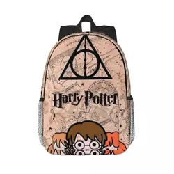 Harry Potter para meninas meninos mochila de estudante de grande capacidade mochila leve à prova d'água de 15 polegadas