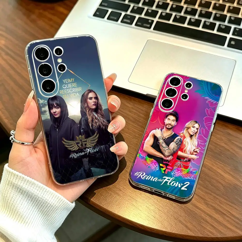 Queen of Flow La Reina Del Phone Case Transparent Silicone Soft For Samsung S25,S24,S21,S22,S23,S30,Ultra,S20,Plus,Fe
