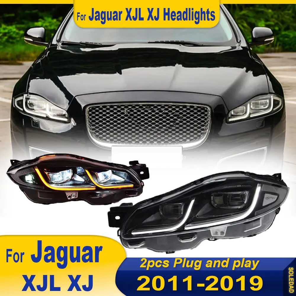 Car Headlights For Jaguar XJL XJ 2011-2019 LED Car Lamps Daytime Running Lights Dynamic Turn Signals Assembly Car Accessories