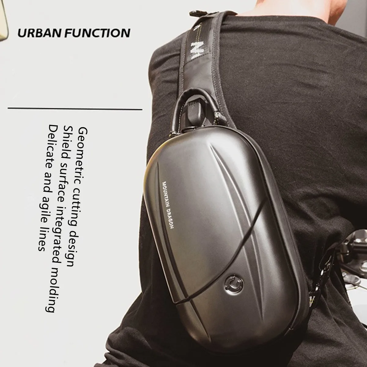 Man Waterproof Chest Bag Motorcycle Crossbody  ABS Hard Shell Shoulder Pack Sports Travel ipad Computer Mobile Phone Storage Box