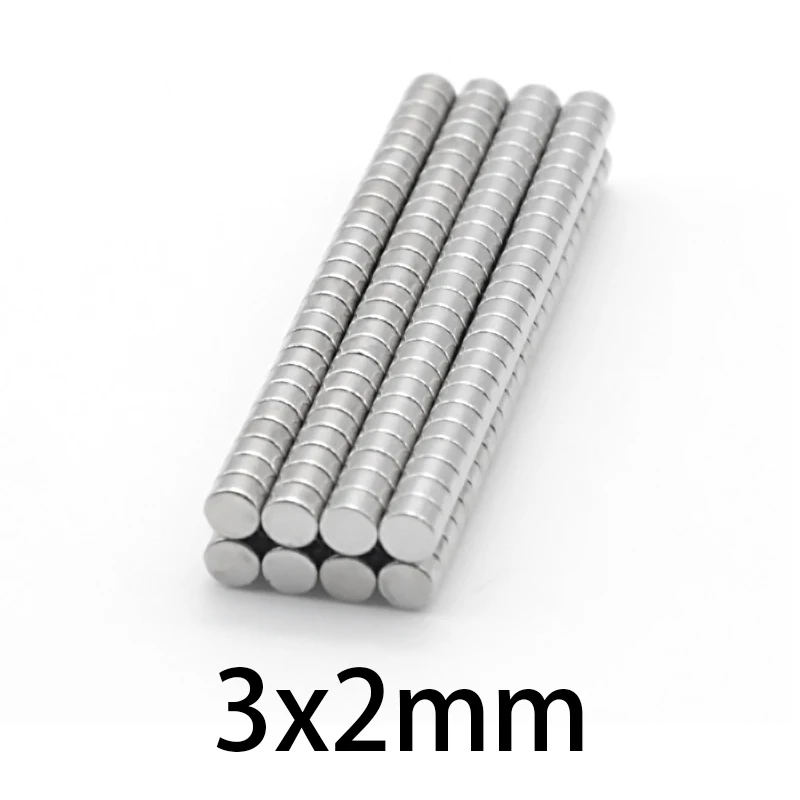 3x2mm Diameter Magnet 3mm X 2mm Bulk Small Round Magnets 3x2mm Neodymium Disc Magnets 3*2mm Strong Magnetic 3*2