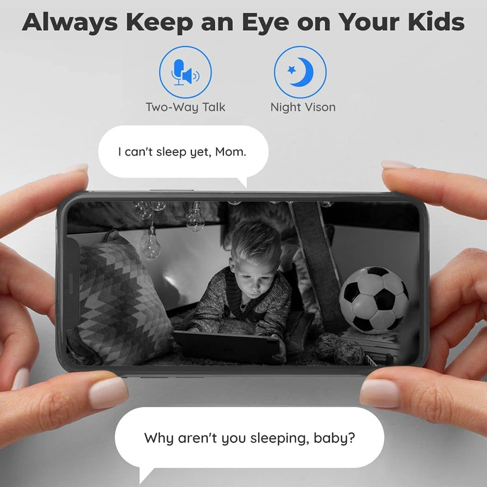 Indoor Home Security Camera, Auto Rastreamento Câmeras CCTV, Motion Detect, 2-Way Audio, Pan-Tilt, Wi-Fi, IP, Pet, Babá, Bebê, 3MP