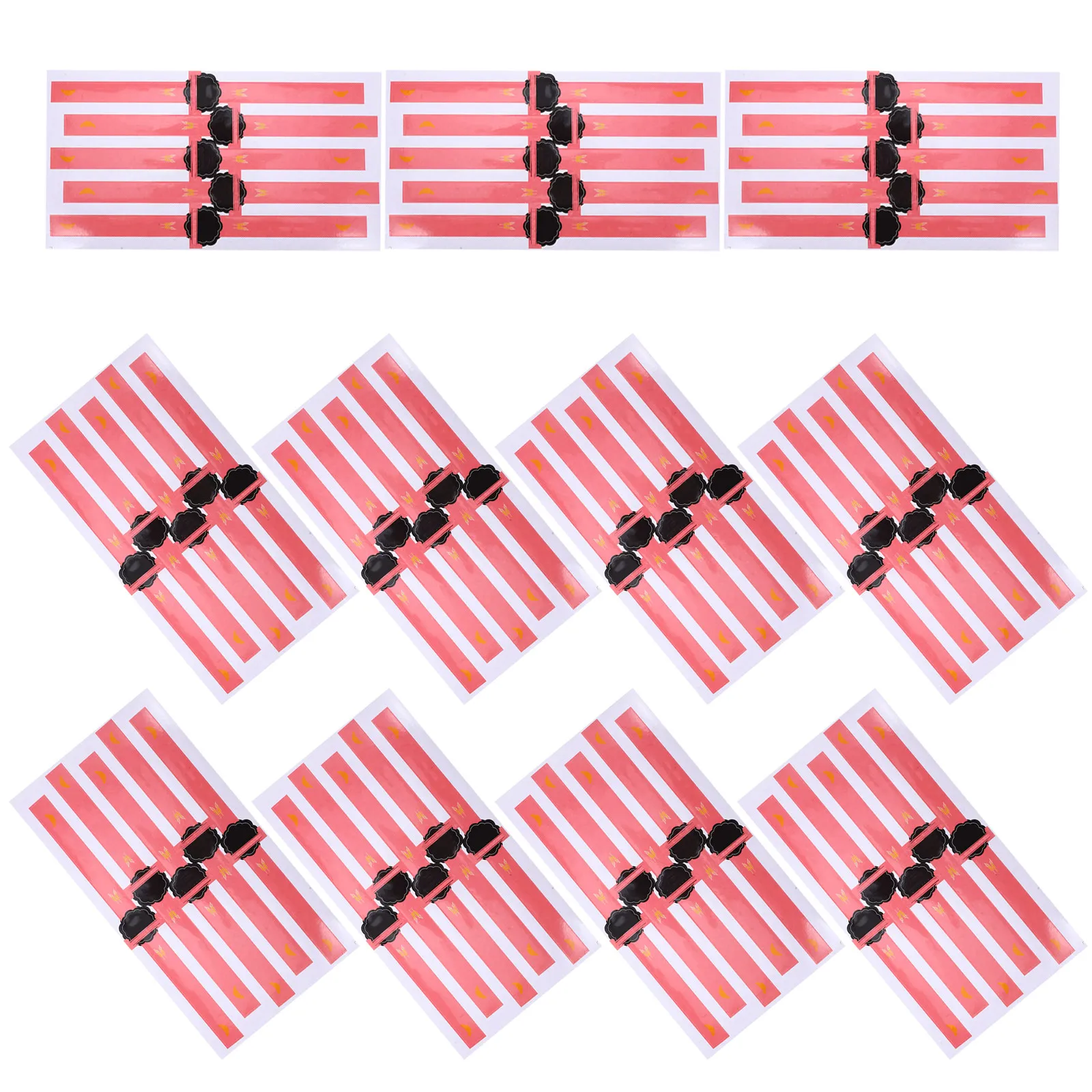 

100Pcs Long Strip Shape Sealing Stickers Smooth Surface Gift Packaging Labels for Cookie Box Envelope DIY Craft Decoration Use
