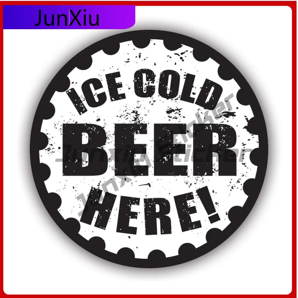 

Ice Cold Beer Here Sticker Uv Protected Decals Auto Decor Car Sticker Vinyl Decal Die Cut Sun Protection Waterproof Durable For