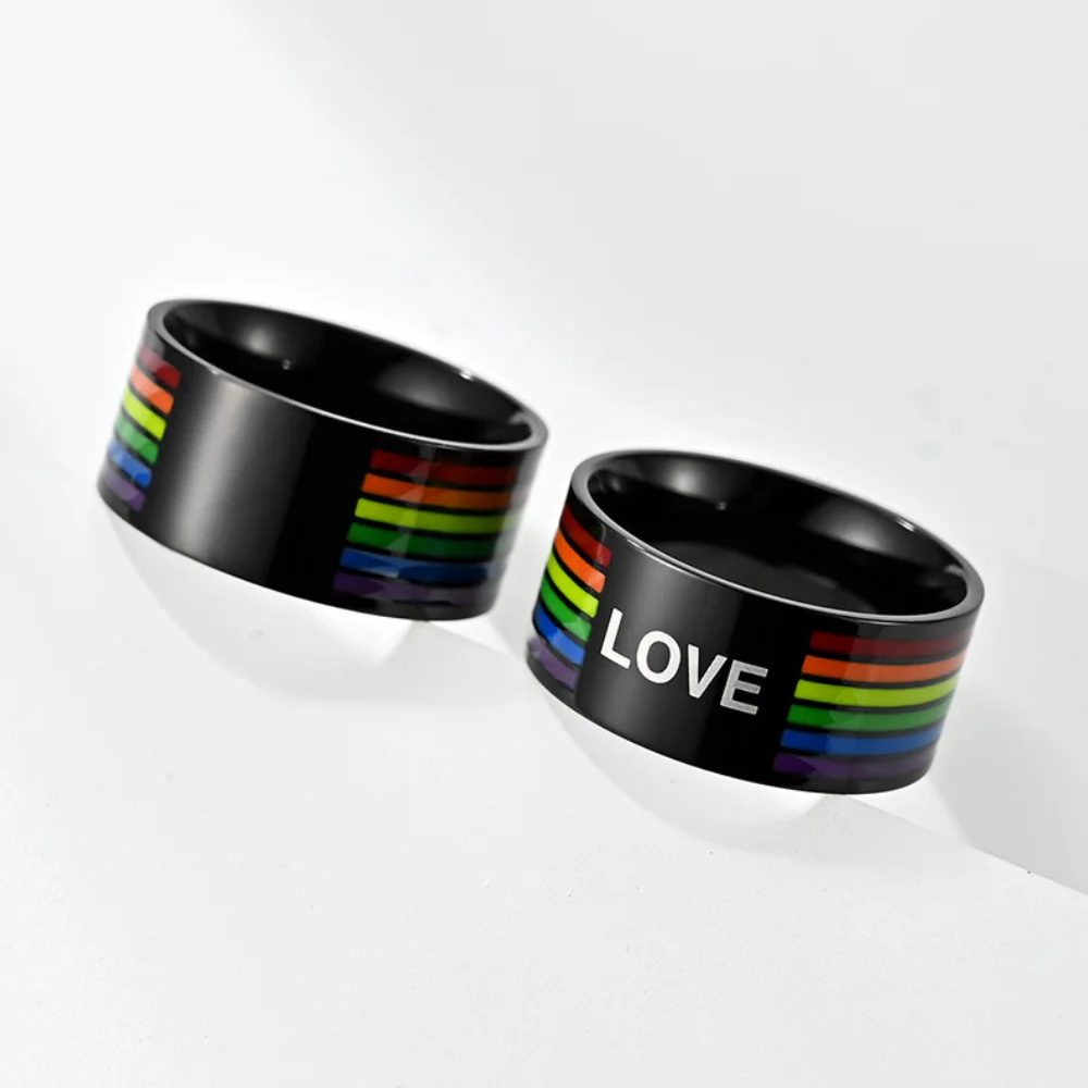 Colorful Striped 'LOVE' Ring - Bold Statement, Perfect for Trendsetters, Add a Pop of Fun to Your Finger
