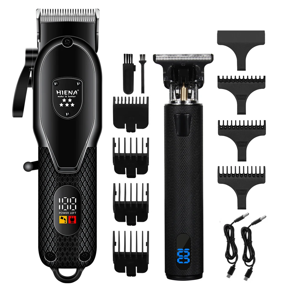 hiena rofessional Rechargeable Hair Clipper For Men Set Barber Hair Cutting Machine Electric Rechargeable Beard Hair Trimmer