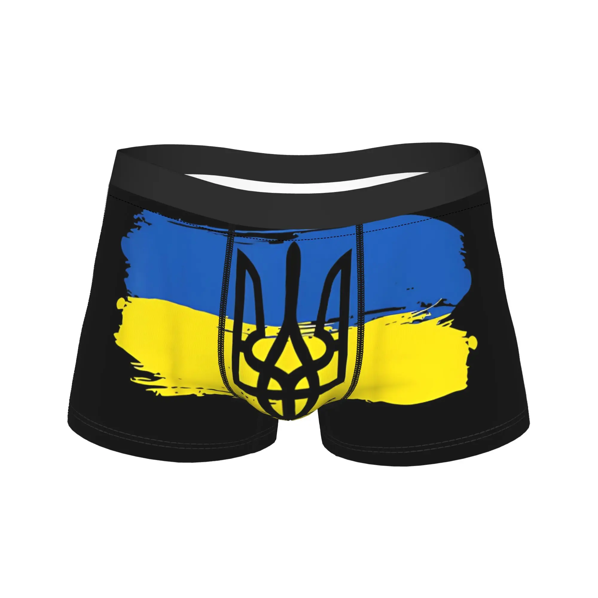 Vintage Ukraine Ukrainian Flag Underwear  Man Shorts Briefs Breathable Trunk Trenky Printed Plus Size Panties
